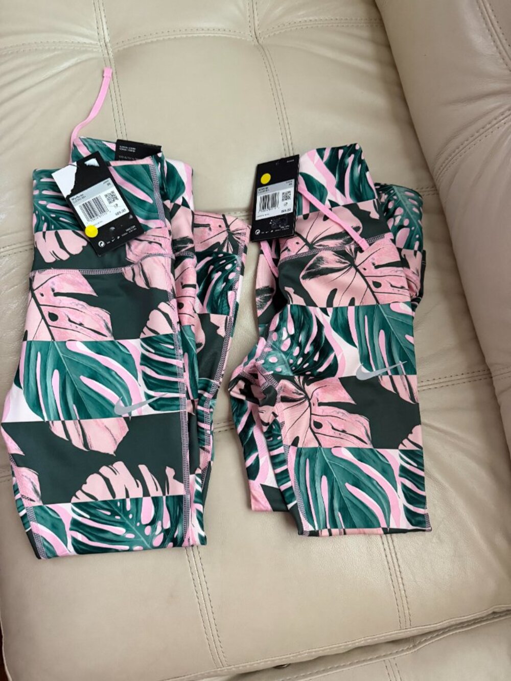 TWO (2) Nike Women's Boxed Botanical Fast Crop Leggings X-Small NEW with TAGS